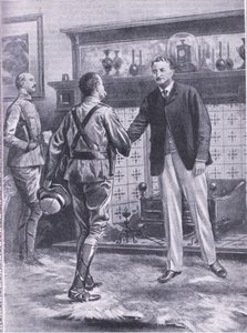 Quando Kimberley foi aliviado pelo francês. General francês e Cecil Rhodes, ilustração deCassells Romance of Famous Lives, c.1940