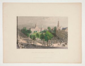 The Park and City Hall, Nova York, ilustração para Nathaniel Parker Willis