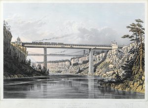 Estrada de ferro Grand Trunk do Canadá: Victoria Bridge, 1854 de S. Russell