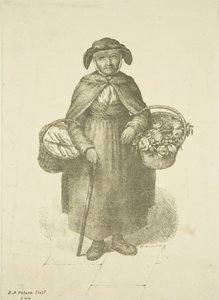 Antigo vendedor de flores de Kingswood, c.1828 de S. or D. A. Peters