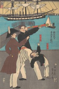 Russos desfrutando de férias em Yokohama, 1861.