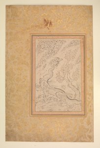 Dragão e Nuvens, c. 1600. de Sadiqi Beg.