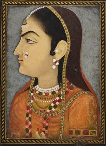 Retrato de uma senhora, c1800 de Sahib Ram