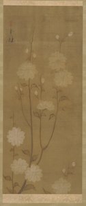 Ramos de cerejeira caídos em flor, período Edo, meados do século XVIII e início do século XIX. de Sakai Hoitsu