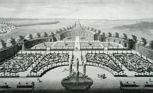 Vista da Orangery at Geibach, gravada por Johann Georg Pintz (1697-1767/8)