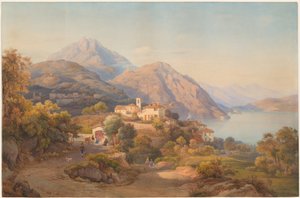 Uma noite de verão no Lago Maggiore de Salomon Corrodi