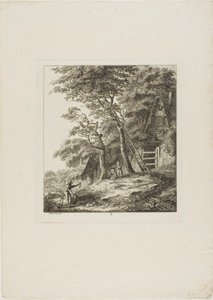 Pescadores com crianças, prato dois de Paysages Dédiés à M. Warelet de Salomon Gessner