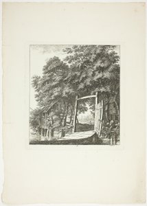 Pesca à janela, prato três de Paysages Dédiés à M. Warelet de Salomon Gessner