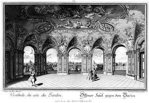 Vista do jardim da Sala Terrena de Salomon Kleiner