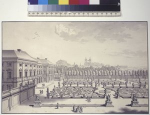 Página inteira: Palácio do Liechtenstein, vista dos jardins em direção a sul de Salomon Kleiner