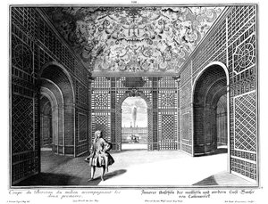 Interior de um pavilhão no "Pequeno Jardim de Salomon Kleiner