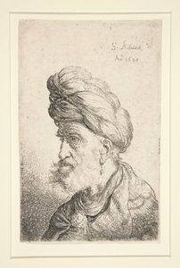 Busto do homem com Turban de Salomon Koninck