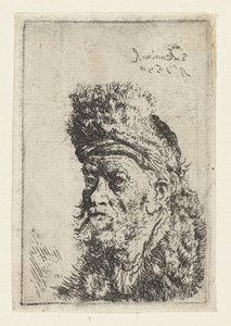 Busto de um homem com chapéu de pele Busto de um homem usando um turbante de Salomon Koninck