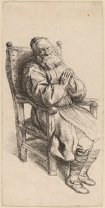 Old Man Sleeping in an Armchair de Salomon Koninck