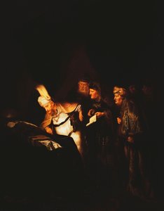 Pôncio Pilatos, recusando-se a alterar a inscrição a ser colocada na cruz de Cristo, 1641 de Salomon Koninck