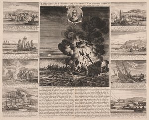 Página de rosto ilustrando a Viagem de Willem Isbrandtse Bontekoe às Índias Orientais de Salomon Savery