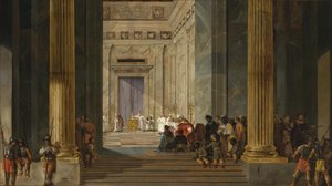 A rainha de Sabá diante do templo do rei Salomão em Jerusalém, ca 1630-1634