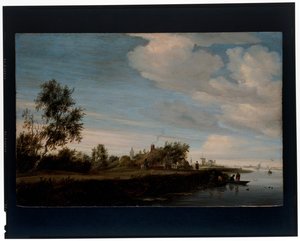 Uma casa junto a um rio de Salomon van Ruisdael or Ruysdael