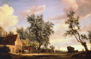White Swan Inn, de Salomon van Ruysdael (cerca de 1602-1670) de Salomon van Ruisdael or Ruysdael