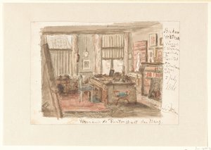 Estudo de Carel Vosmaer na Ruiterstraat em Haia de Salomon van Witsen