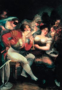 Um Café Durante o Carnaval, detalhe, c. 1824-25 (óleo sobre tela) de Salvador Mayol