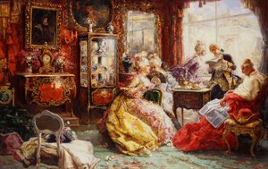 Uma tarde no salão de beleza, 1902 de Salvador Sanchez Barbudo
