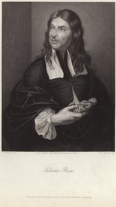 Retrato de Salvator Rosa (gravura) de Salvator (after) Rosa