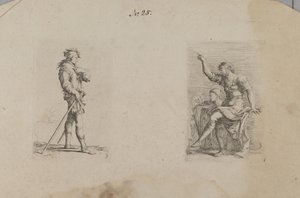 (Série de estatuetas) Homem com o braço à altura do peito de Salvator Rosa