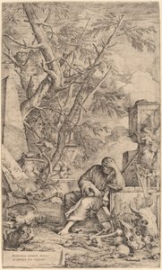 Demócrito em meditação de Salvator Rosa