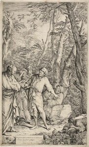 Diógenes jogando fora sua tigela de Salvator Rosa