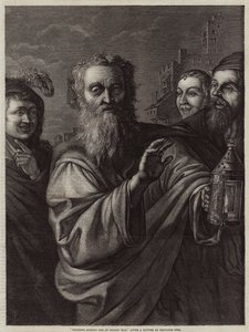 Diógenes procurando por um homem honesto de Salvator Rosa