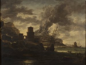 Cena portuária de Salvator Rosa