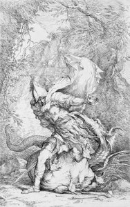 Jasão e o Dragão, c. 1663-64. de Salvator Rosa