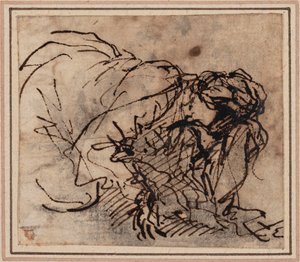 Estudo de mulher de Salvator Rosa