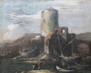 Paisagem com ruínas de Salvator Rosa