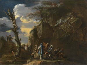 Crucificação dos Policratos, c.1664 (óleo sobre tela) de Salvator Rosa