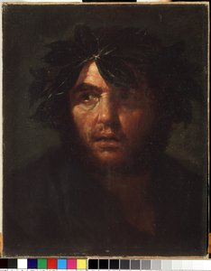 "Retrato de um homem com uma coroa de louros" Pintura de Salvator (Salvatore) Rosa (1615-1673) Museu de Arte Estatal M. Ciurlionis, Kaunas de Salvator Rosa