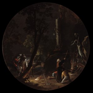 Cenas de feitiçaria: Noite, c.1645-49 (óleo sobre tela) de Salvator Rosa