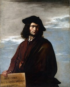 Auto-retrato, c.1645 (óleo sobre tela) de Salvator Rosa