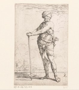 Soldado com martelo de batalha Pequenas figuras (título da série) Figurine (título da série) de Salvator Rosa