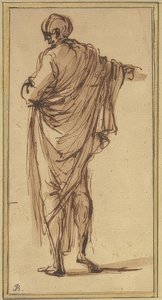 Figura de pé atrás de Salvator Rosa