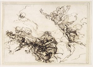 Estudos para a morte de Empédocles de Salvator Rosa