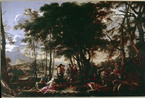 The Philosophers Wood. Pintura de Salvator Rosa de Salvator Rosa