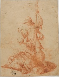 Dois guerreiros masculinos de Salvator Rosa