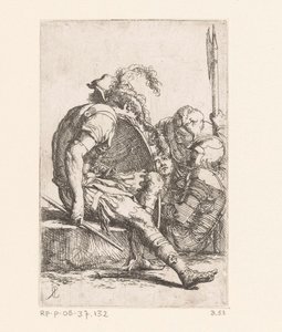 Quatro soldados Pequenas Figuras (título da série) Figura (título da série) de Salvator Rosa