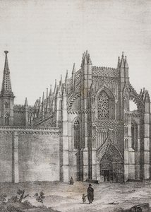Mosteiro da Batalha, Portugal, litografia de Salvatore Puglia de Poliorama Pittoresco, n 33, 22 de Março de Salvatore Puglia