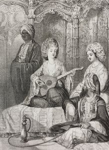 Harem in East, litografia de Salvatore Puglia de Poliorama Pittoresco, n 2, 19 de Agosto de Salvatore Puglia