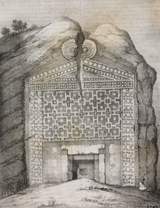 Túmulo de Midas, Midas Sehri, Turquia, litografia de Salvatore Puglia de Poliorama Pittoresco, n 41, 18 de Maio