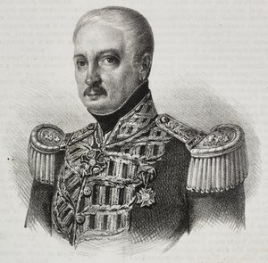 Retrato do Marechal Francesco Maria Tanchi (1773-1843), litografia de Salvatore Puglia de Poliorama Pittoresco, n 46, 24 de Junho
