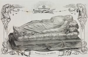Cristo velado por Giuseppe Sanmartino (cerca de 1720-1793), Cappella Sansevero, Nápoles, Campânia, Itália, litografia de Salvatore Puglia de Poliorama Pittoresco, n 33, 26 de Março